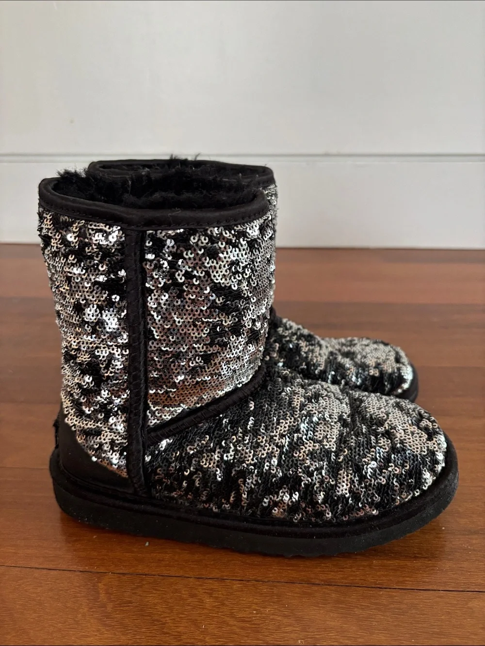 UGG Sequin Short Boots - Black & Silver